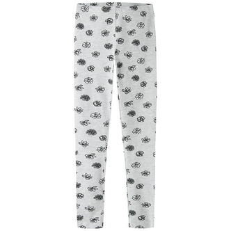 Name It Leggings - NkfVivian - Light Grey Melange/Flowers AOP