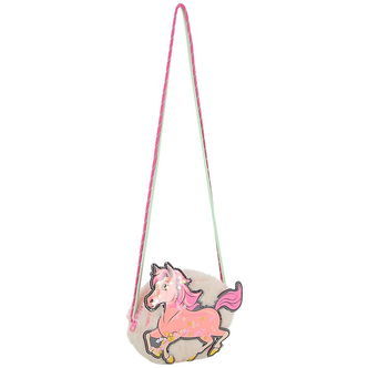 Billieblush Skuldertaske - Imiteret Pels - Ivory m. Hest