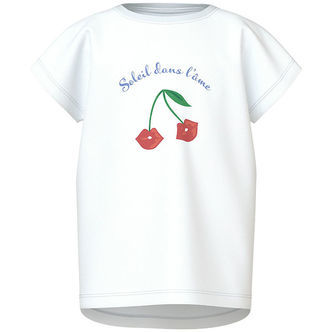 Name It T-shirt - NkfViolet - Bright White/Soleil Cherry