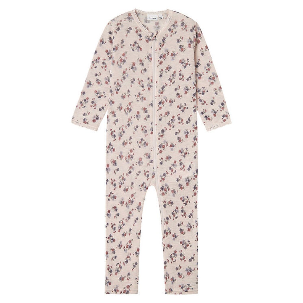 Name It Natdragt - Uld - Noos - NmfWang - Lilac Ash m. Hulmønste