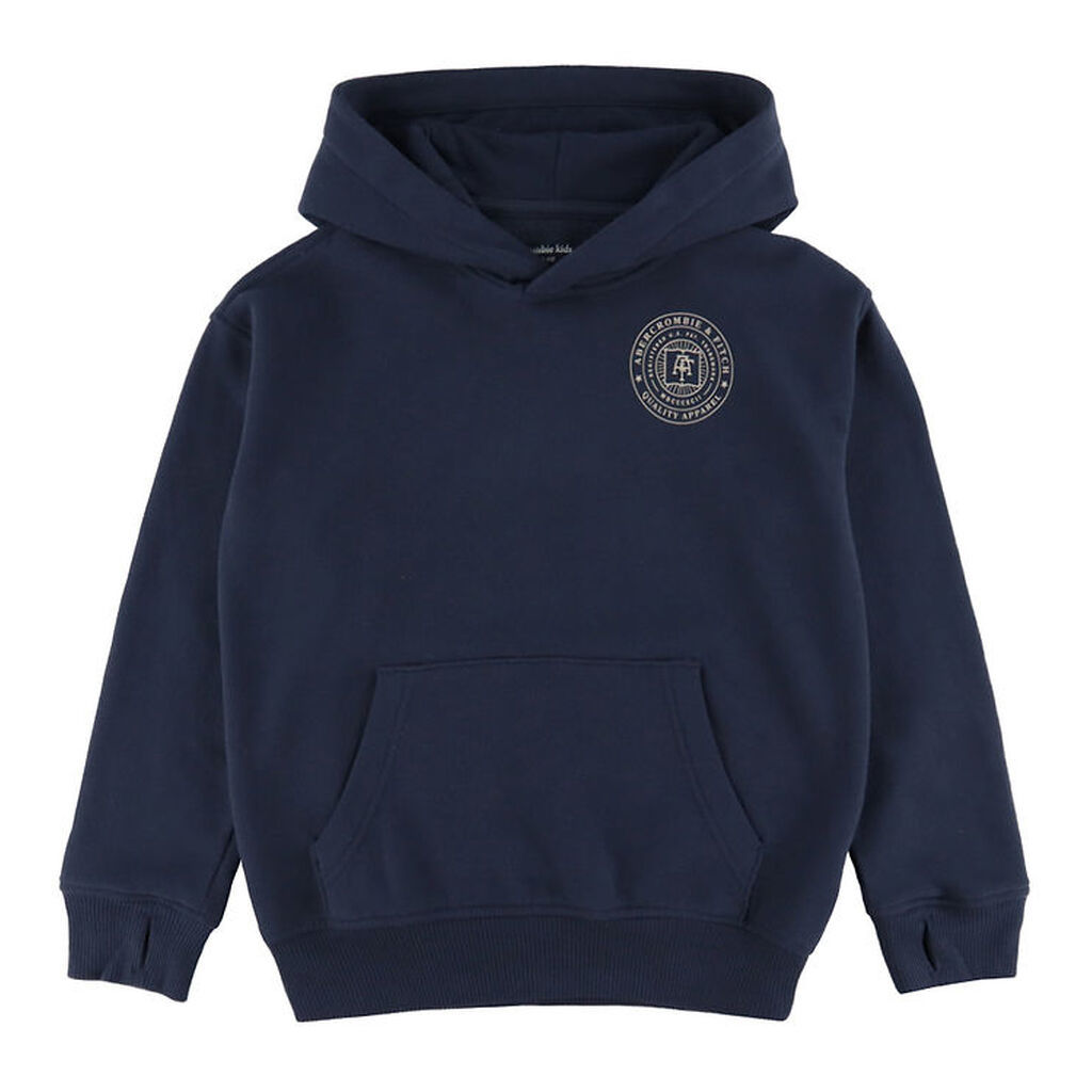 Abercrombie & Fitch Hættetrøje - Navy Blazer m. Print