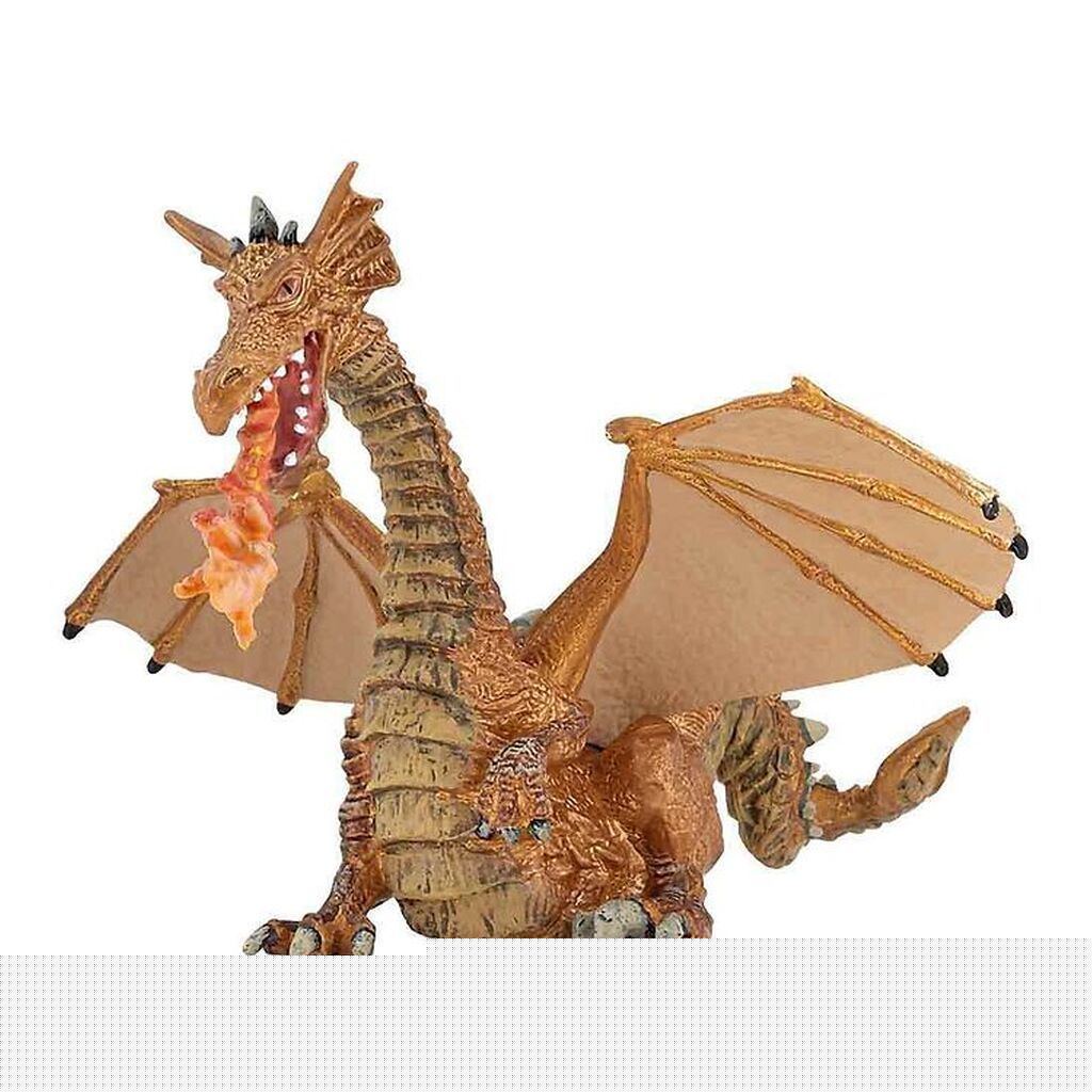 Papo Gylden Drage m. Ild - H: 10 cm