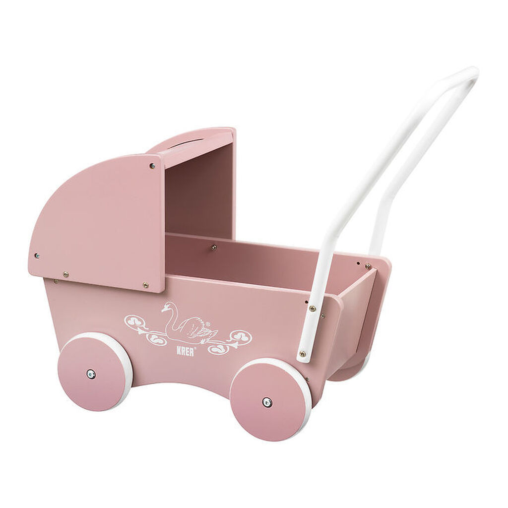 Krea Dukkevogn - Træ - Rose