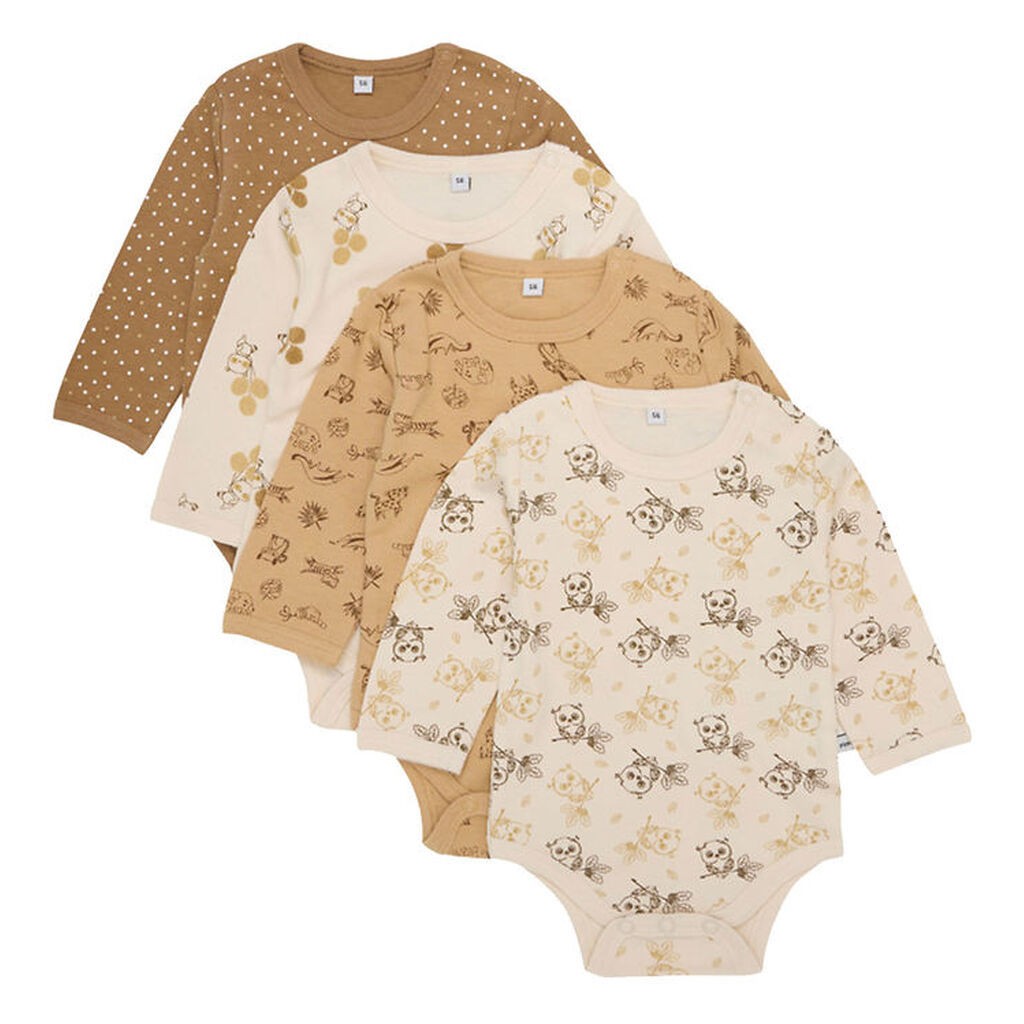 Pippi Baby Bodyer l/æ - 4-pak - Whitecap Grey