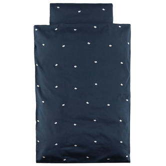 Filibabba Sengetøj - Baby - Midnight/Broderet Hvalen Christian