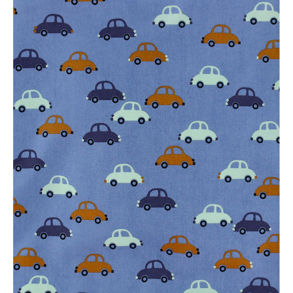 Nørgaard Madsens Sengetøj - Poplin - Baby - Blå m. Biler