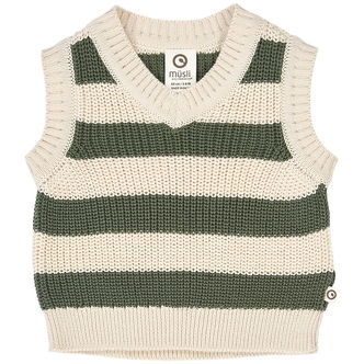 Müsli Vest - Strik - Stripe - Oak