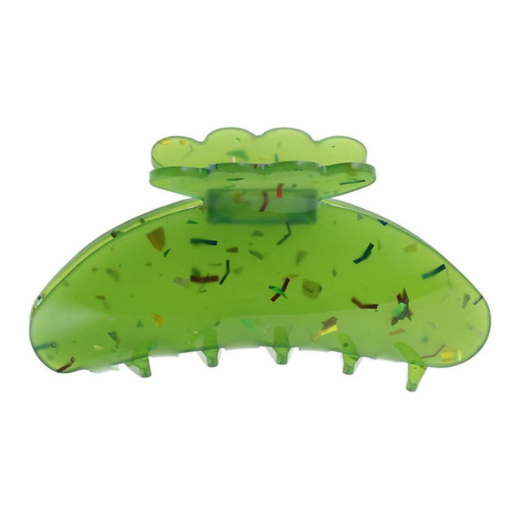 By Stær Hårklemme - Asta - 10x5 cm - Grøn Glitter