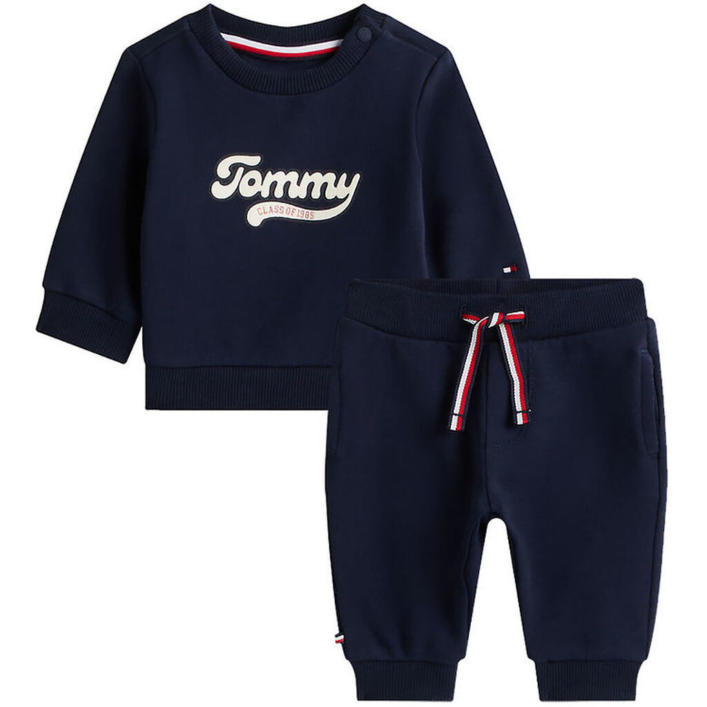 Tommy Hilfiger Sweatsæt - Graphic - Dark Night Blue m. Hvid
