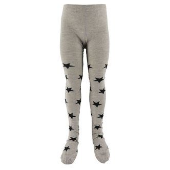 Minymo Strømpebukser - Gråmeleret m. Stjerner