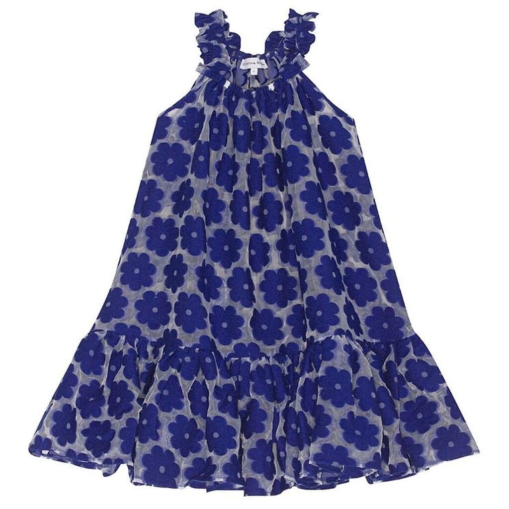 Christina Rohde Kjole - Blå m. Blomster