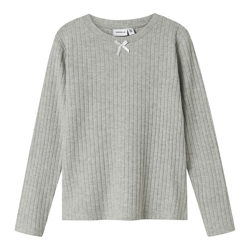 Name it Bluse - Rib - Polyster/Viskose - NkfOlene - Grey Melange
