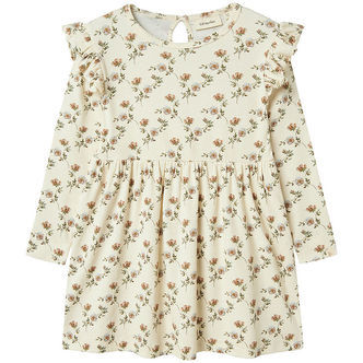 Lil' Atelier Kjole - Rib - NmfGavo - Turtledove/FLOWER