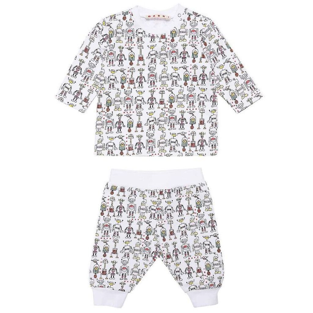 Marni Nattøj - Tuta - Hvid m. Robotter