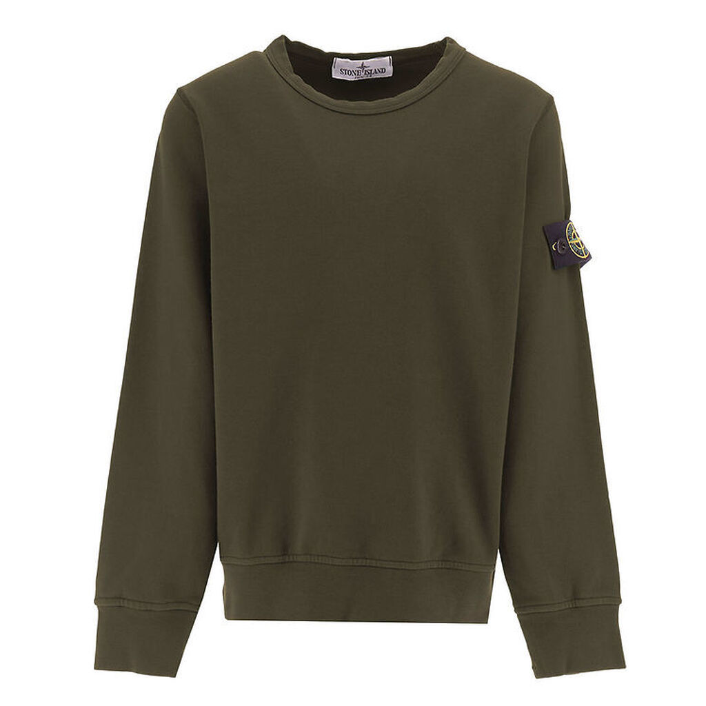 Stone Island Sweatshirt - Military Green m. Logo