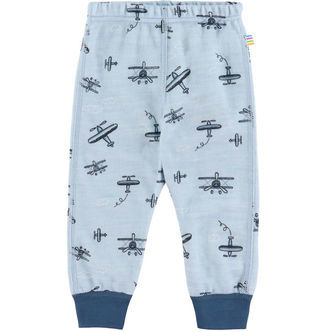 Joha Leggings - Uld/Bambus - Lyseblå m. Print
