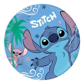 Decorata Party Paptallerkner - 8-pak - 23 cm - Stitch & Angel