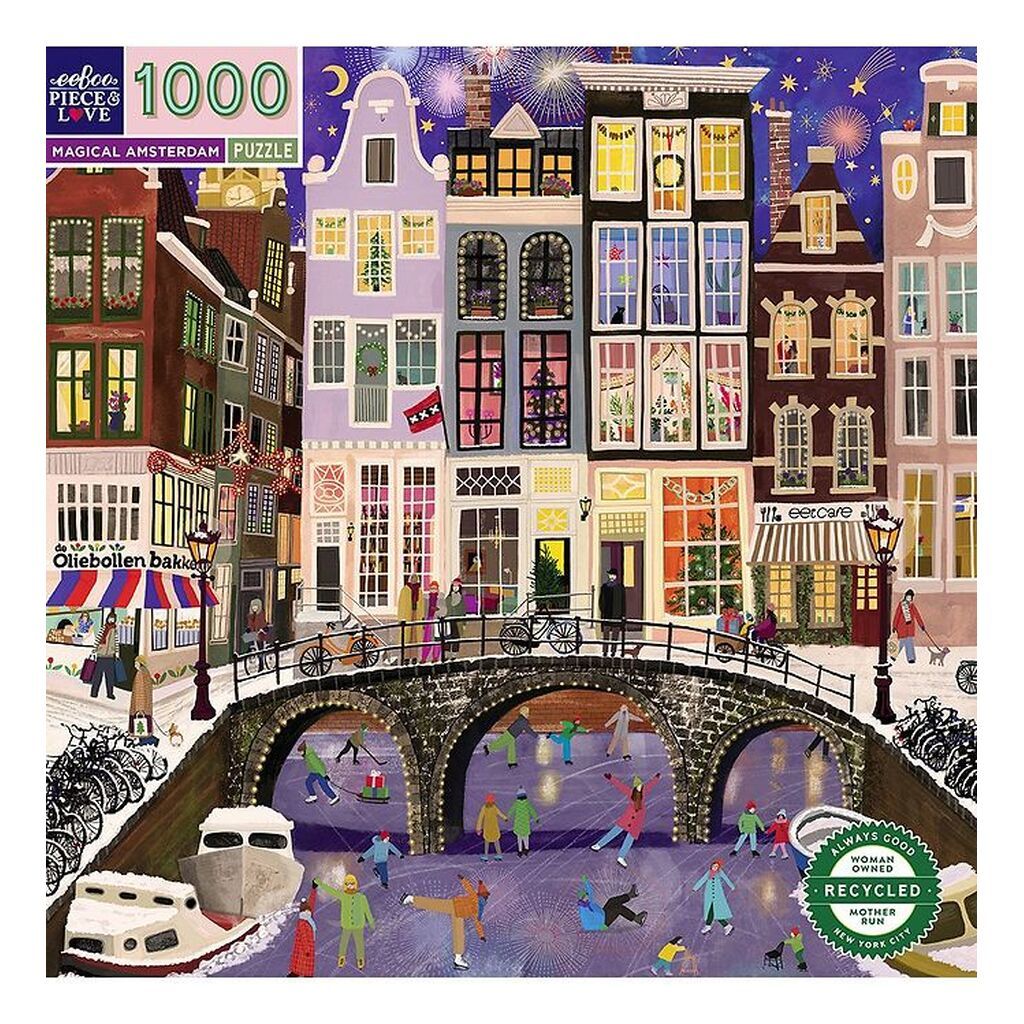 Eeboo Puslespil - 1000 Brikker - 58,4x58,4 cm - Magical Amsterda
