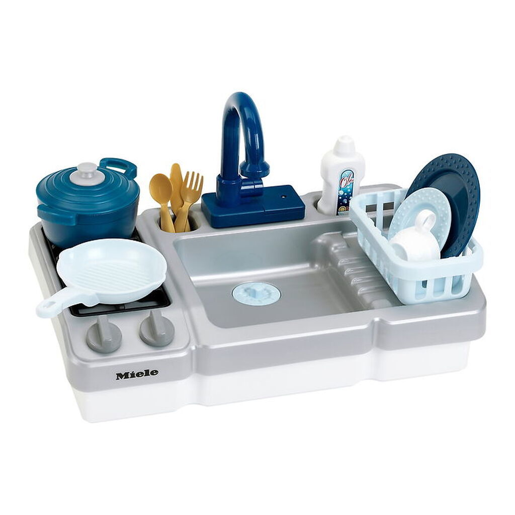 Klein Minikøkken - M/Vask - 42x26x26 cm - Blå/Guld