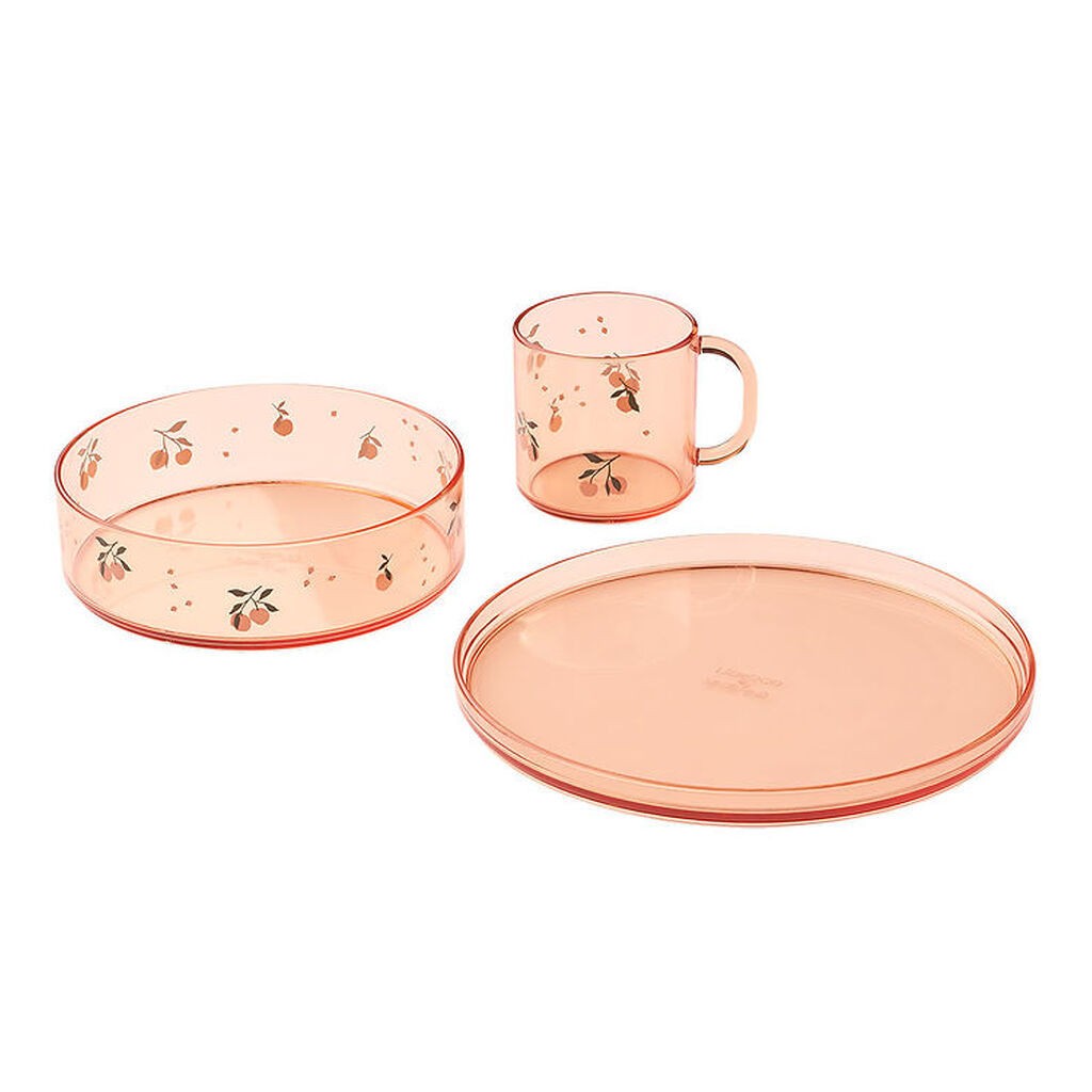 Liewood Spisesæt - 3 Dele - Siva - Peach/Sea Shell