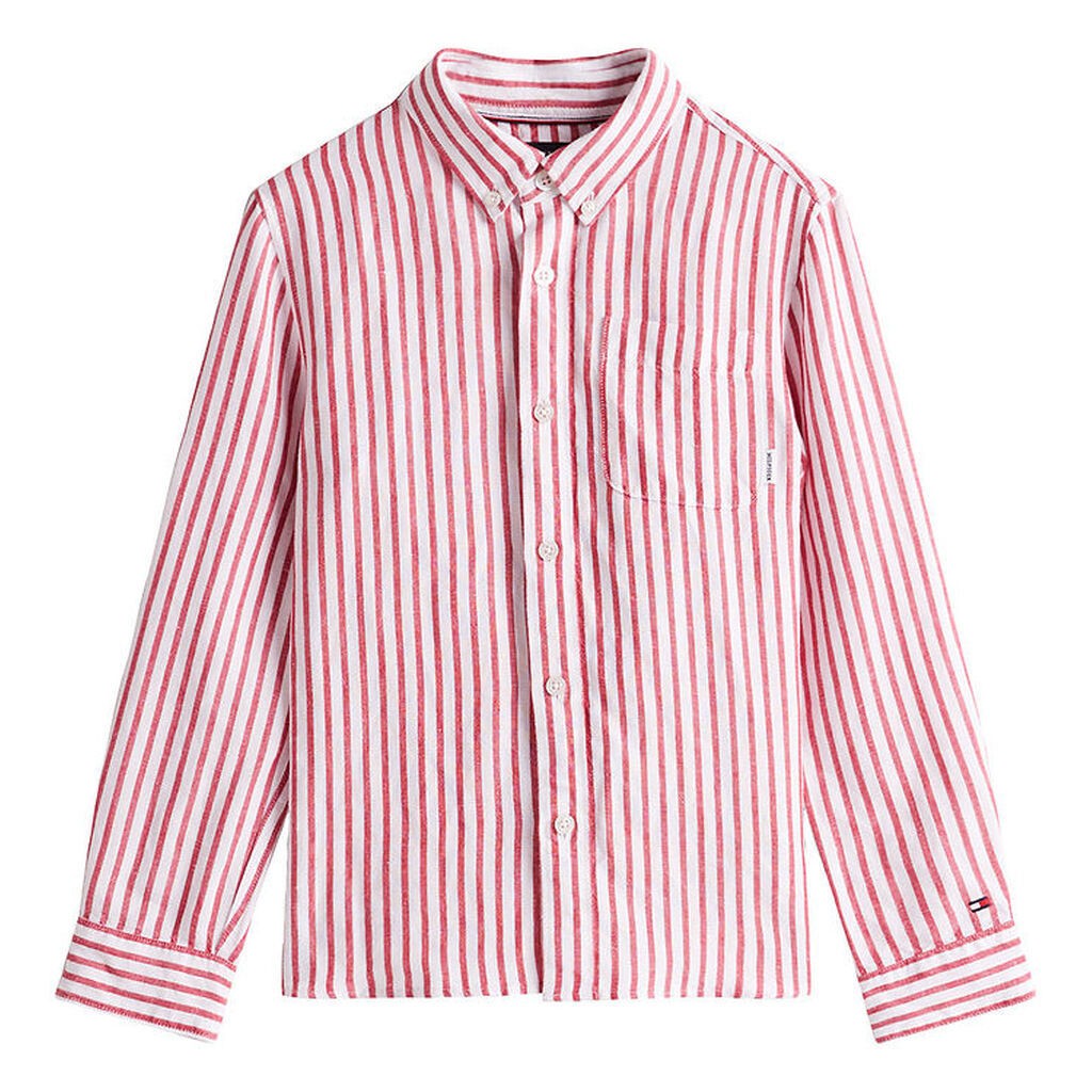 Tommy Hilfiger Skjorte - Primary Red Stripe