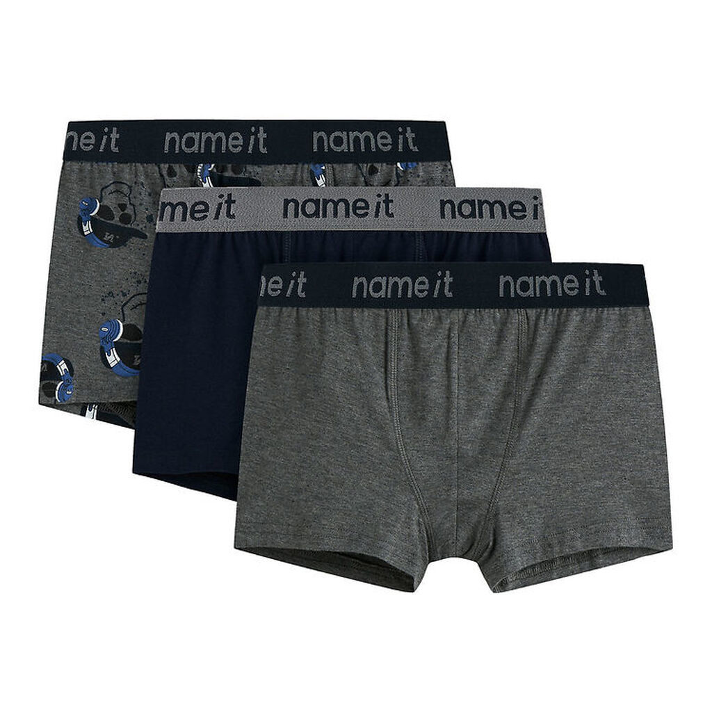 Name it Boxershorts - 3-pak - NkmBoxer - Mørkegråmeleret