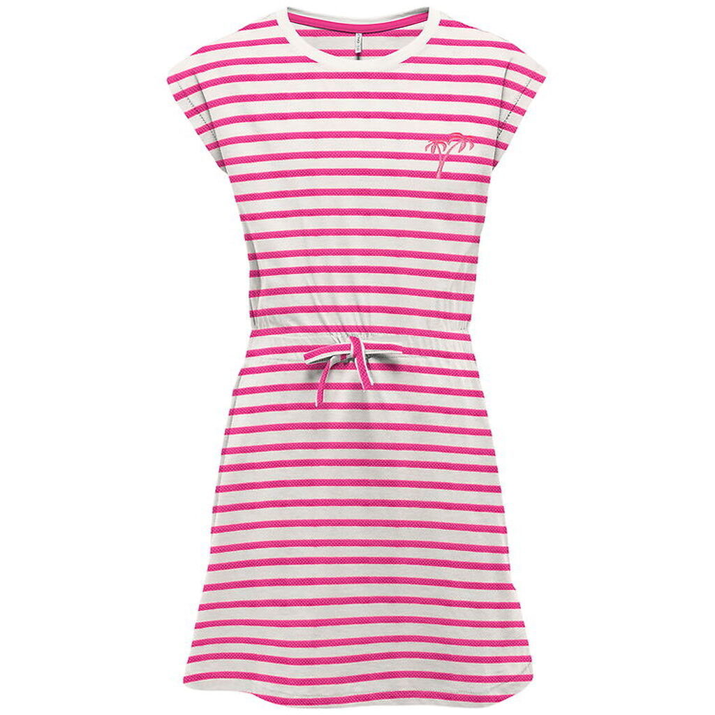 Kids Only Kjole - KogTrine - Cloud Dancer/Fuchsia Fedora