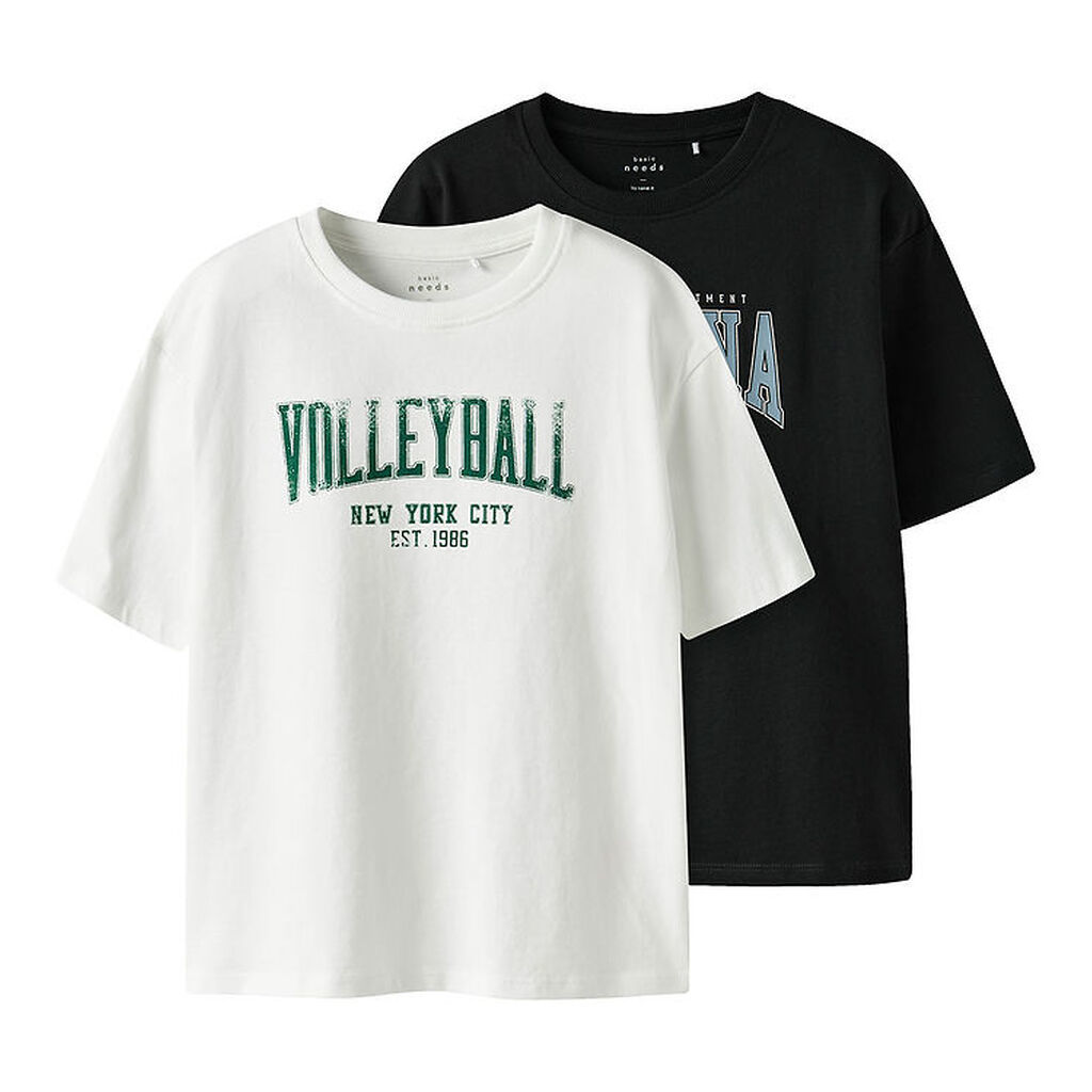 Name It T-shirt - NkmValix - 2-Pak - Bright White/Black