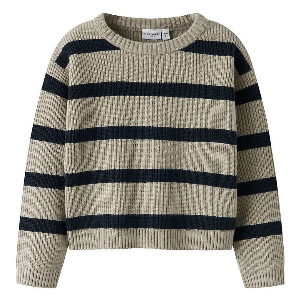 Name It Bluse - Strik - NmfVnilla - Island Fossil m. Striber