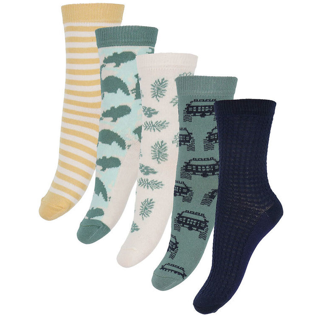 Minymo Strømper - 5-pak - Oil Blue