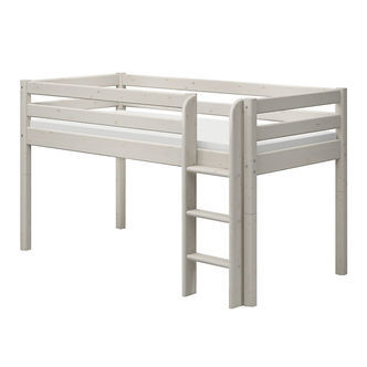 Flexa Halvhøj Seng m. Lige Stige - Classic - 210x110x120 cm - Hv