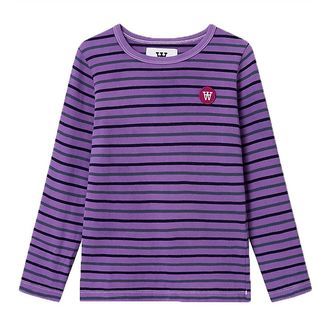 Wood Wood Bluse - Kim Stripe Long Sleeve - Light Amethyst