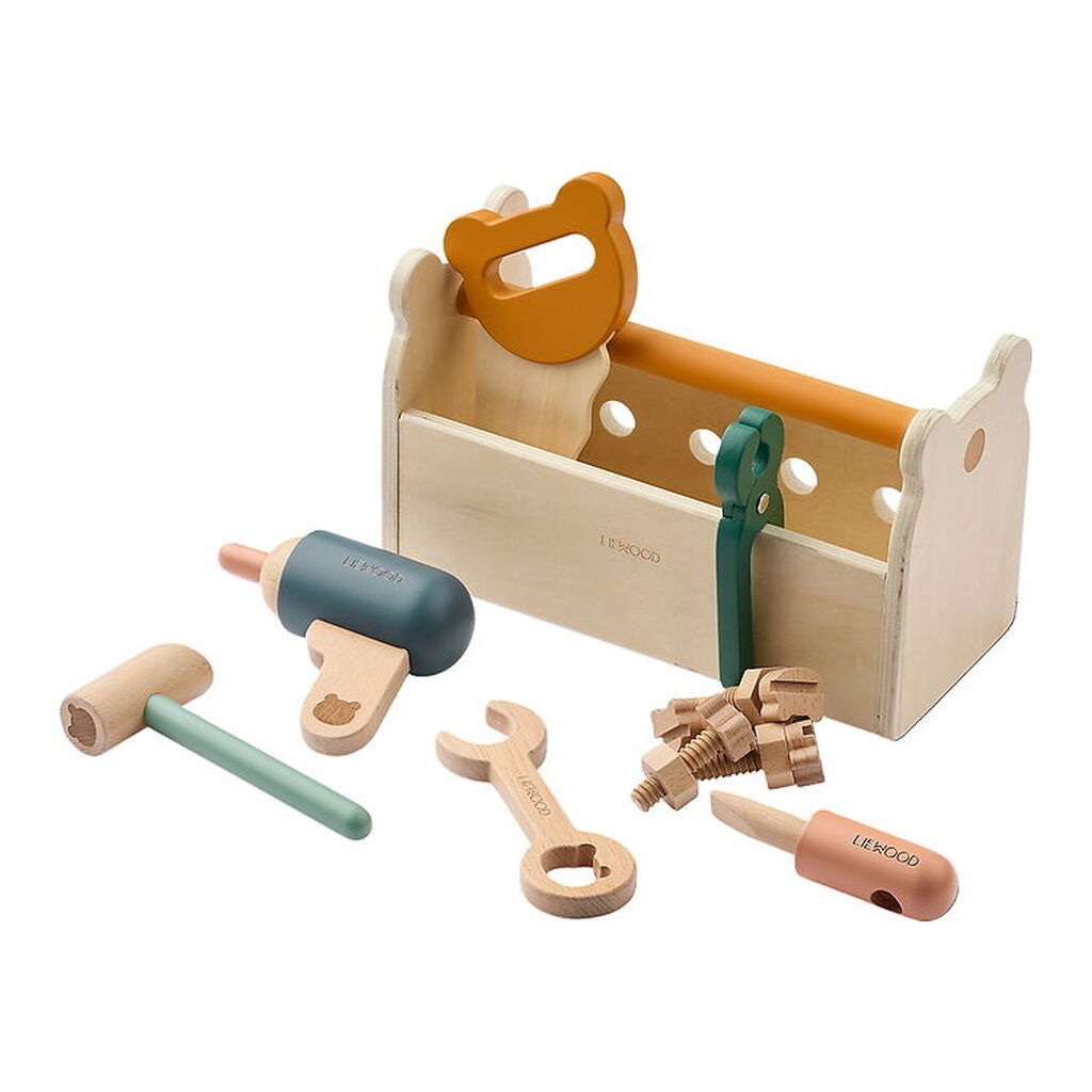 Liewood Trælegetøj - Værktøjskasse - Luigi - Green Garden Multi