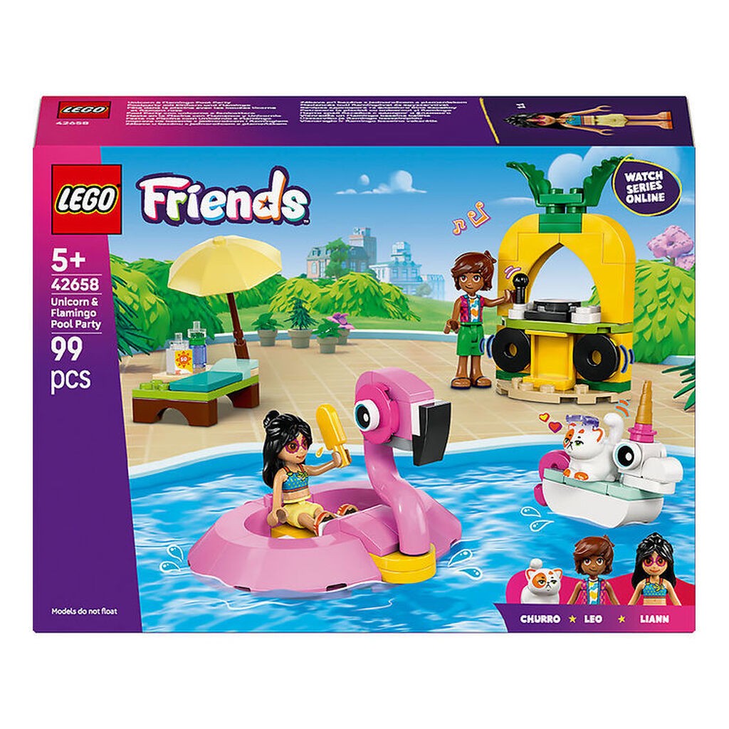 LEGOÂ® Friends - Poolparty Med Enhjørning Og F... 42658 - 99 Dele