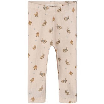 Lil' Atelier Leggings - Rib - NbfLavo - AOP - Morganite