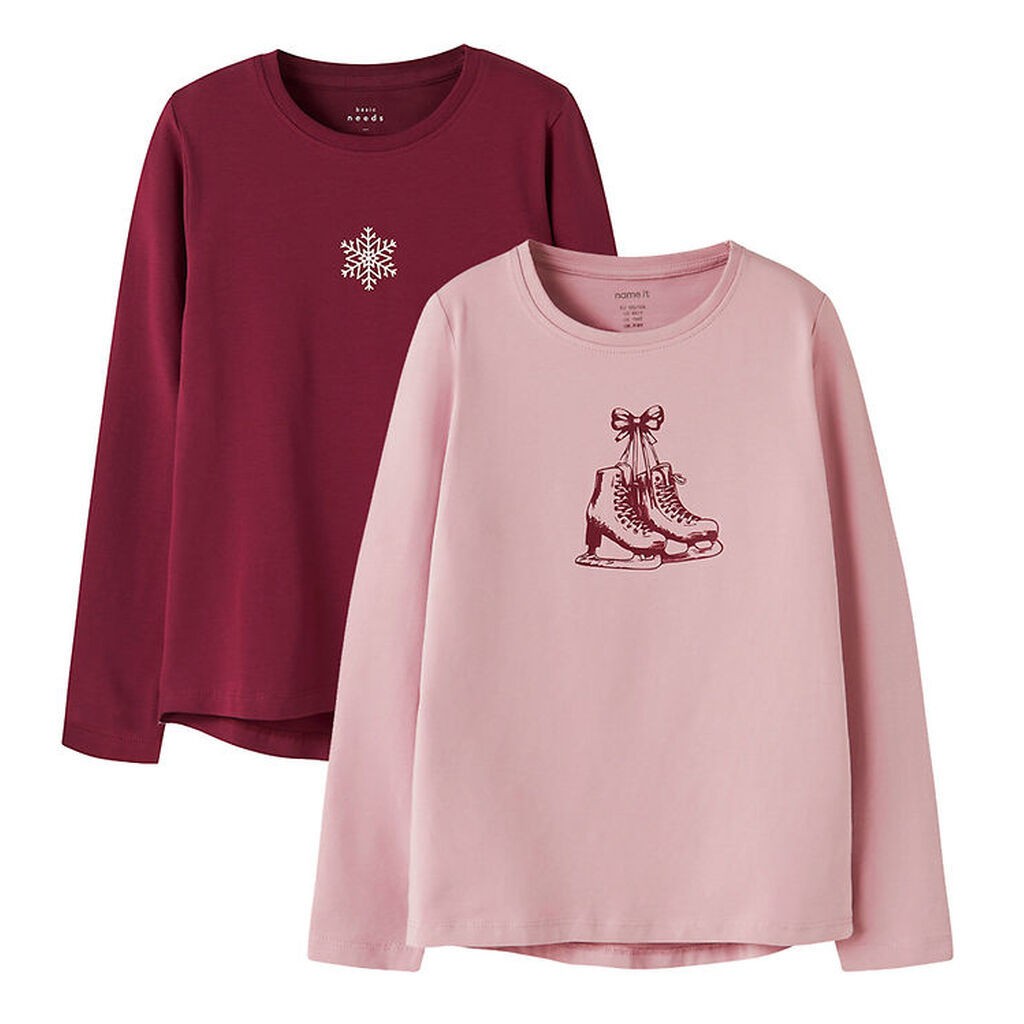 Name It Bluser - 2-Pak - NkfVix - Keepsake Lilac/Burgundy Snowfl