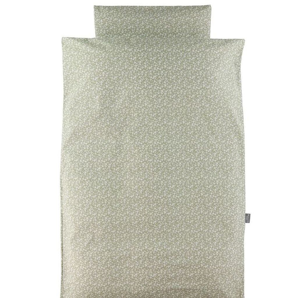 Nørgaard Madsens Sengetøj - Baby - Minrgrøn m. Blomster