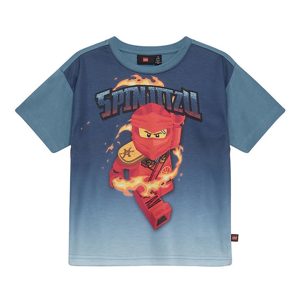 LEGOÂ® Ninjago T-shirt - LwTaffy 307 - Støvet Blå m. Print