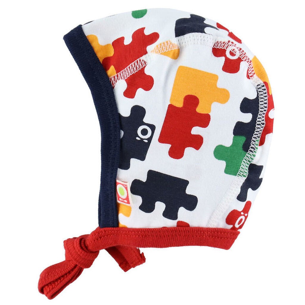 Katvig Babyhjelm - 1-Lags - Hvid m. Puslespil
