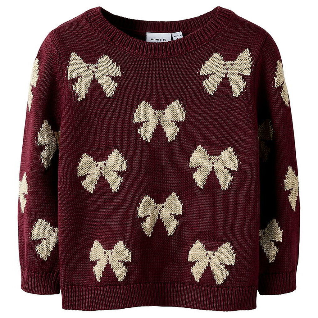 Name It Bluse - Strik - NmfRekka - Burgundy m. Sløjfer