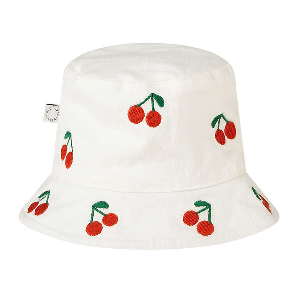 Stella McCartney Kids Bøllehat - Hvid m. Kirsebær