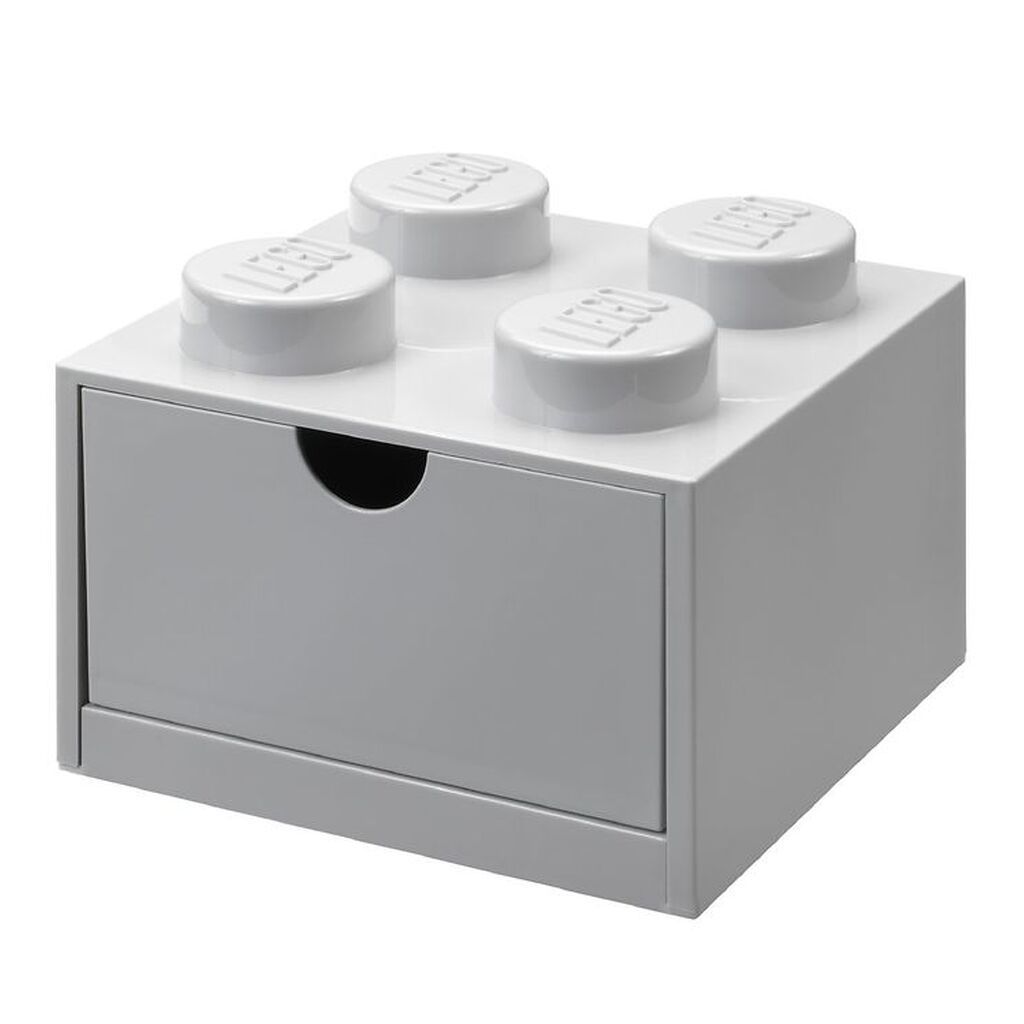 LEGOÂ® Storage Opbevaringsskuffe - 4 Knopper - 15x15x9 - Grå