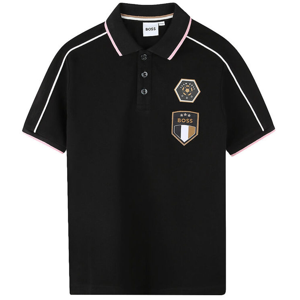 BOSS Polo - Team Boss - Sort m. Rosa