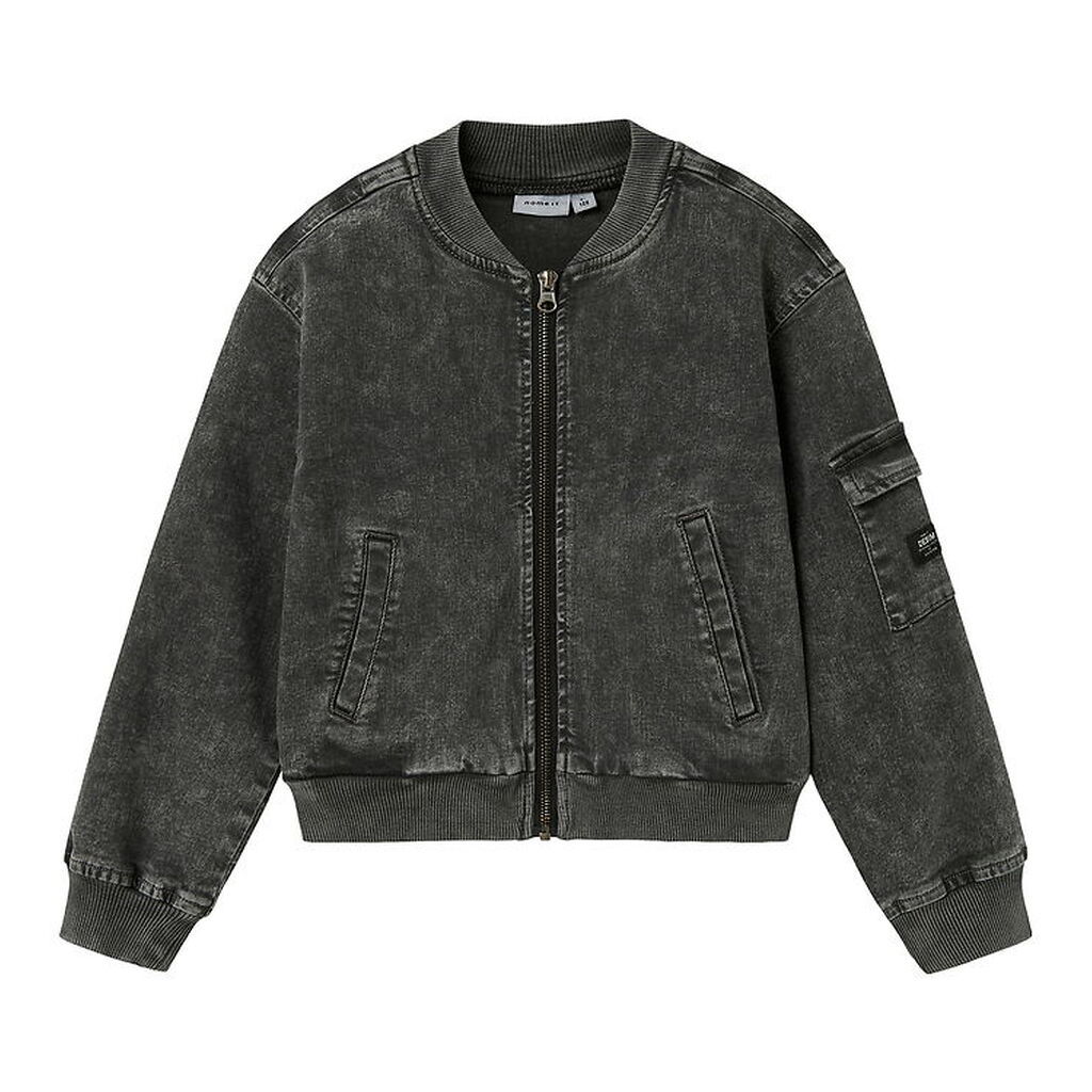 Name It Denim/Bomber Jakke - NkfLuna - Dark Grey Denim
