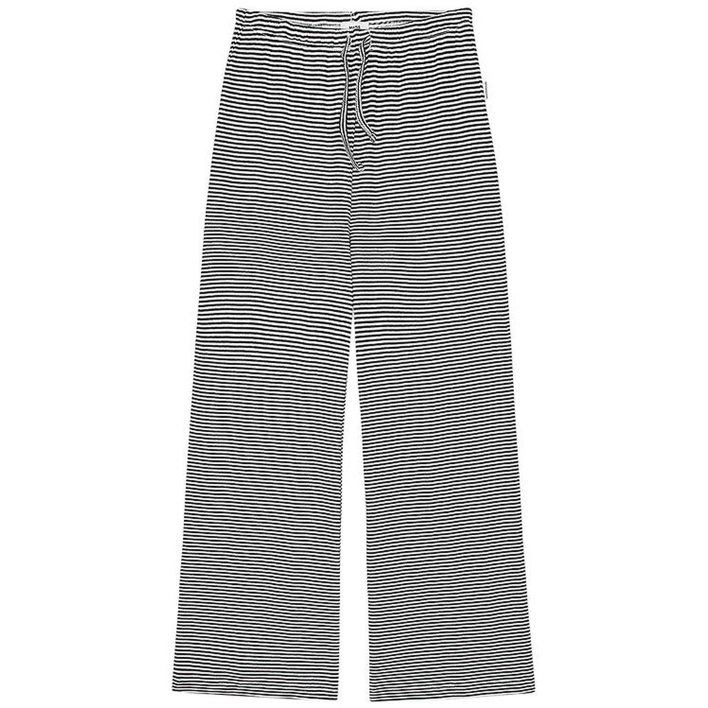 Mads Nørgaard Bukser - Rib - Stripe Verona - Sort/Vanilla Ice