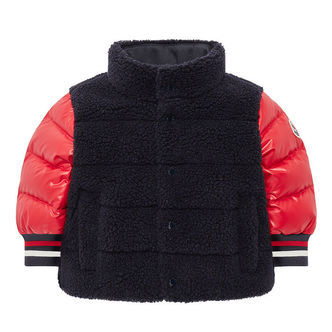 Moncler Dunjakke m. Fleece - Tyler - Navy m. Rød