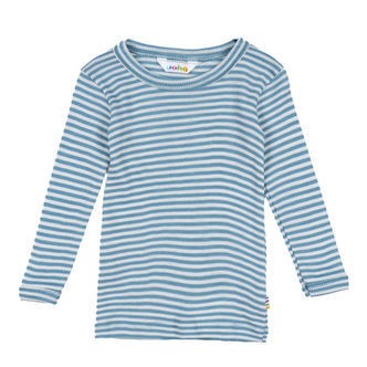 Joha Bluse - Rib - Uld/Silke - Blå