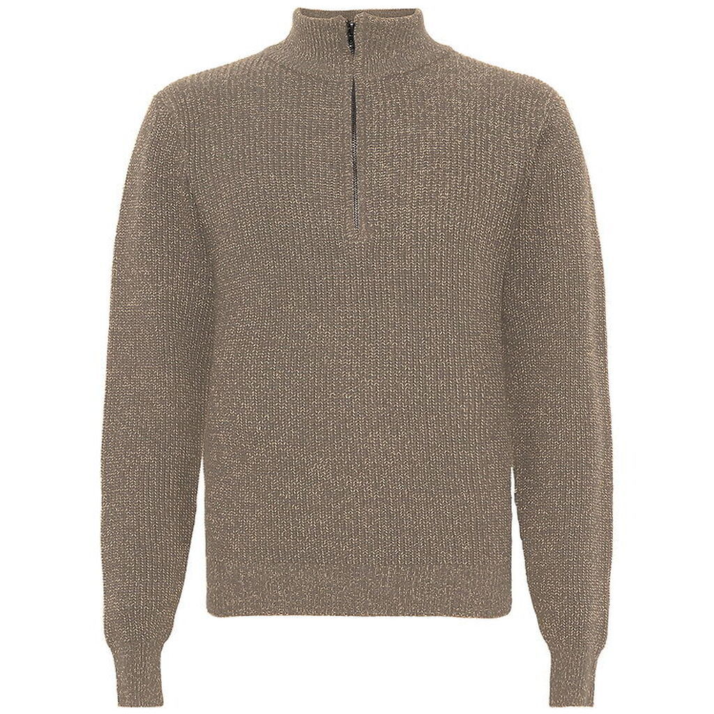 Grunt Bluse m. Lynlås - Strik - GrTone - Nature Melange