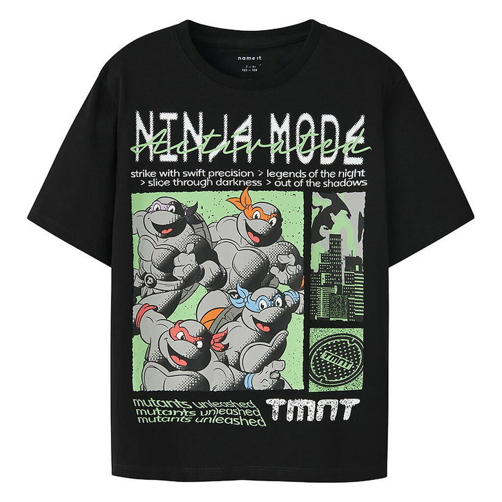 Name It T-shirt - NkmDon - Turtles - Black