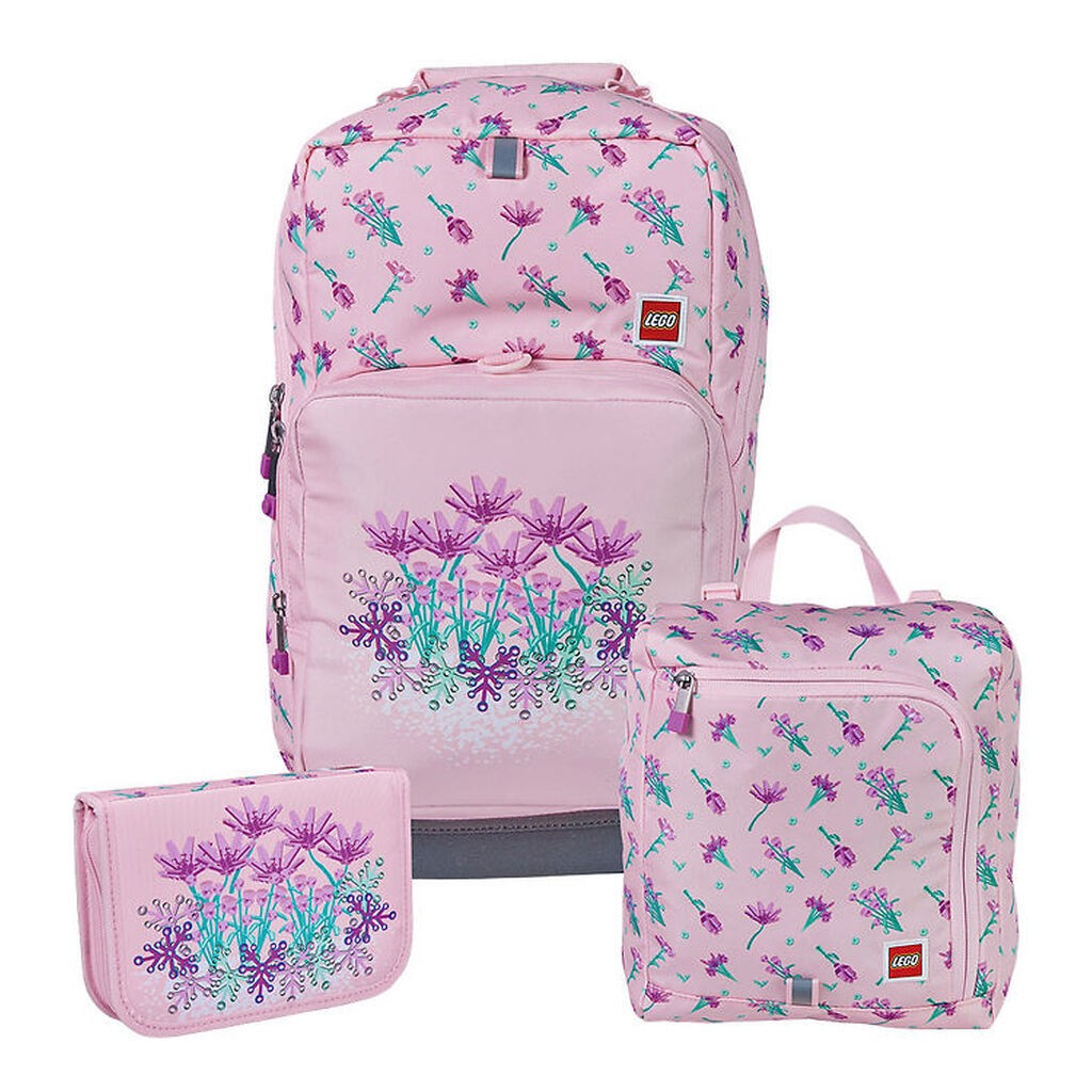 LEGOÂ® Skoletaskesæt - Flowers - Optimo - 20,5 L - Lyserød